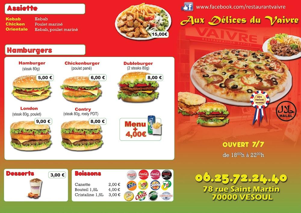 Restaurant VAIVRE - Menu Image 2
